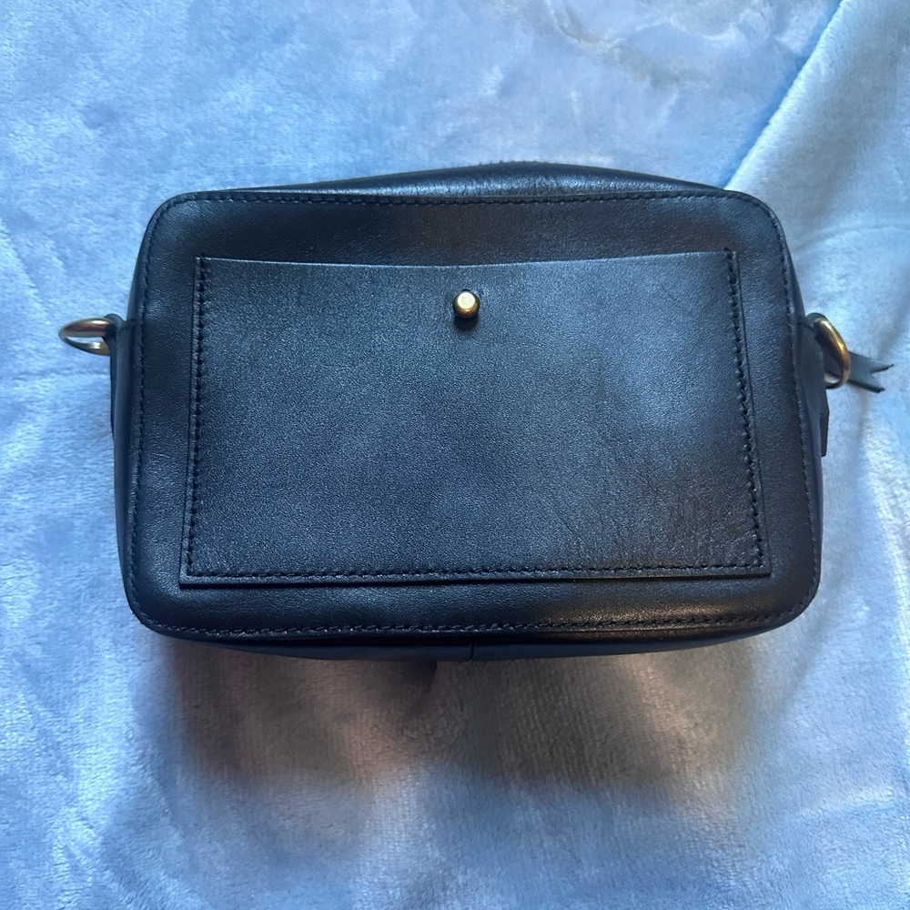 Madewell Black Leather Simple Crossbody Camera Bag